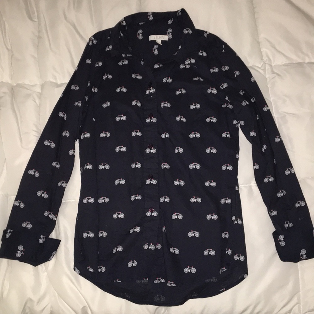 Button down with a bicycle pattern